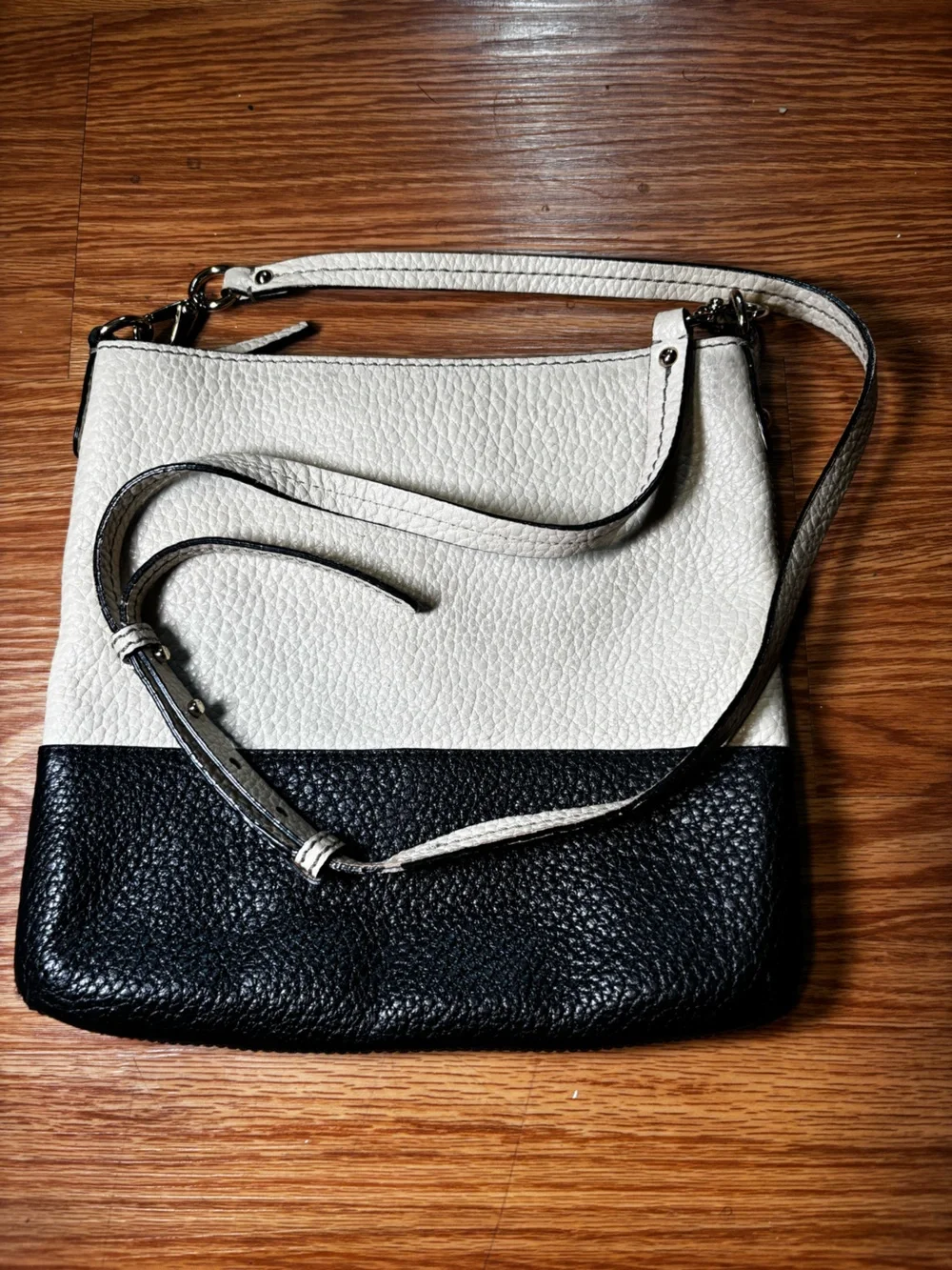 kate spade Black and White Pebbled Leather Crossbody